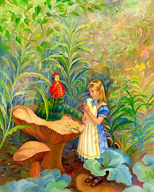 Alice in wonderland cover illustration by edward tadiello