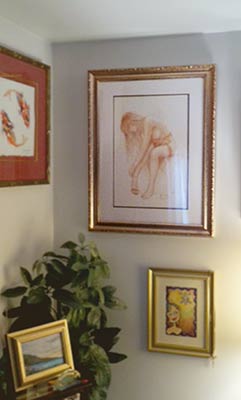 photo of edward tadiello drawing  in a collectors home