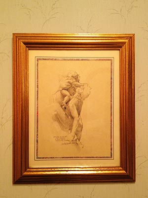 edward tadiello's drawing in a collectors home